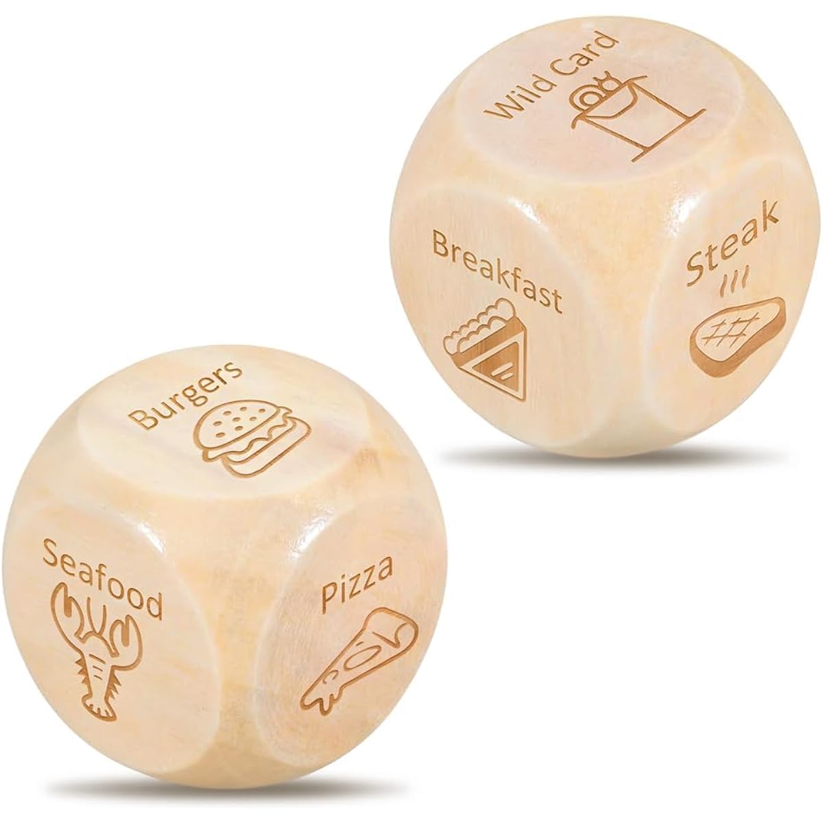 Lollyx Memorial Day Date Night Couples Gifts for Girlfriend Boyfriend - 2 Engraved Wooden Dice for Him/Her