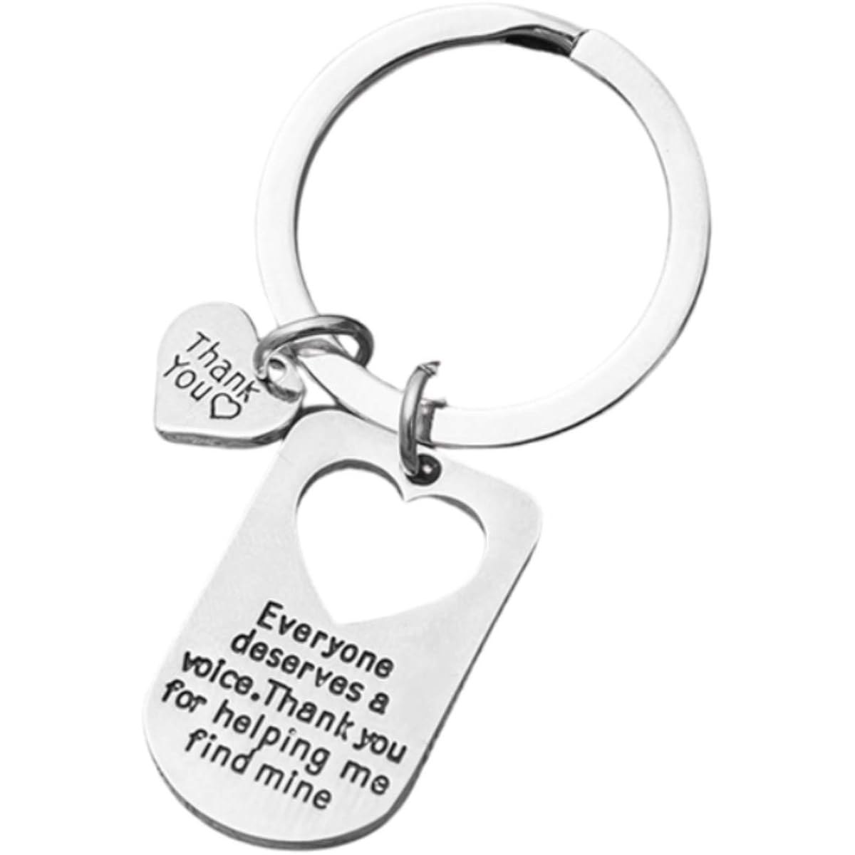 Speech Therapist Keychain Everyone Deserves a Voice Thank You for Help Me Find Mine - Speech Language Pathologist Jewelry Appreciation Gift