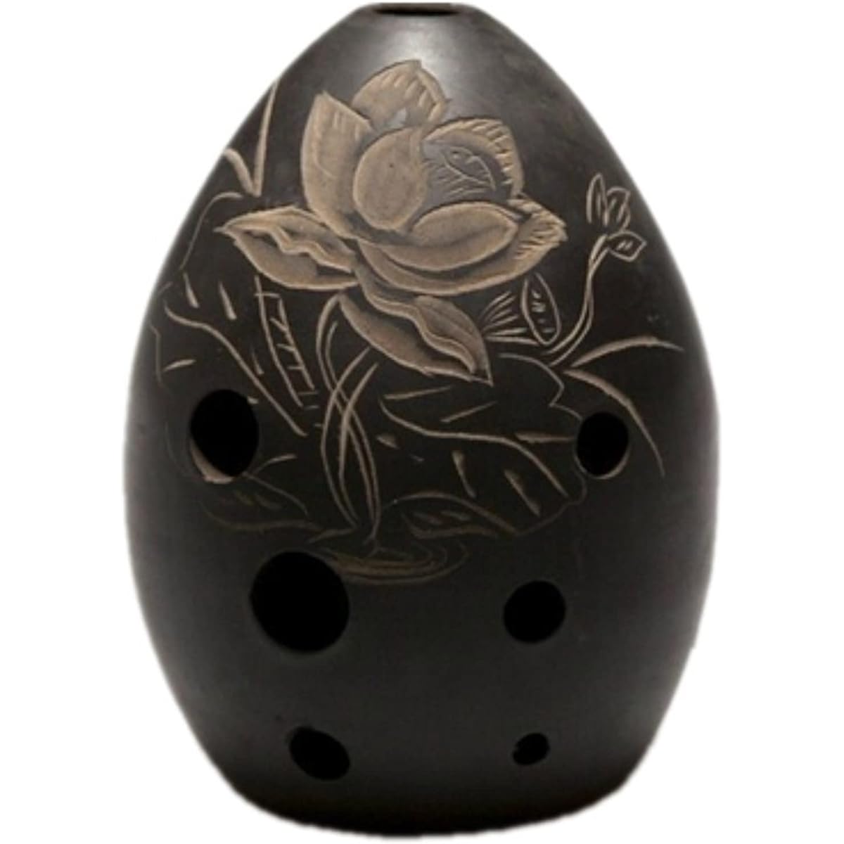 Hand Polished Fired Ceramic Xun 8 Hole Ocarina Black Clay Xun Musical Instrument for Kids Beginner Ocarina Instrument