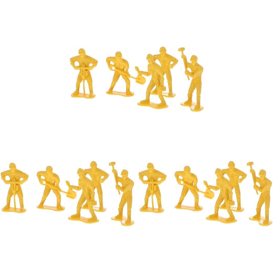 SEWACC 135pcs Re Topper Figures Construction Kids Toys Signs People Vivid Team Miniature Play Tools Emergency Street Small Figures Site Pretend Workers Model Kit Toys Plastic