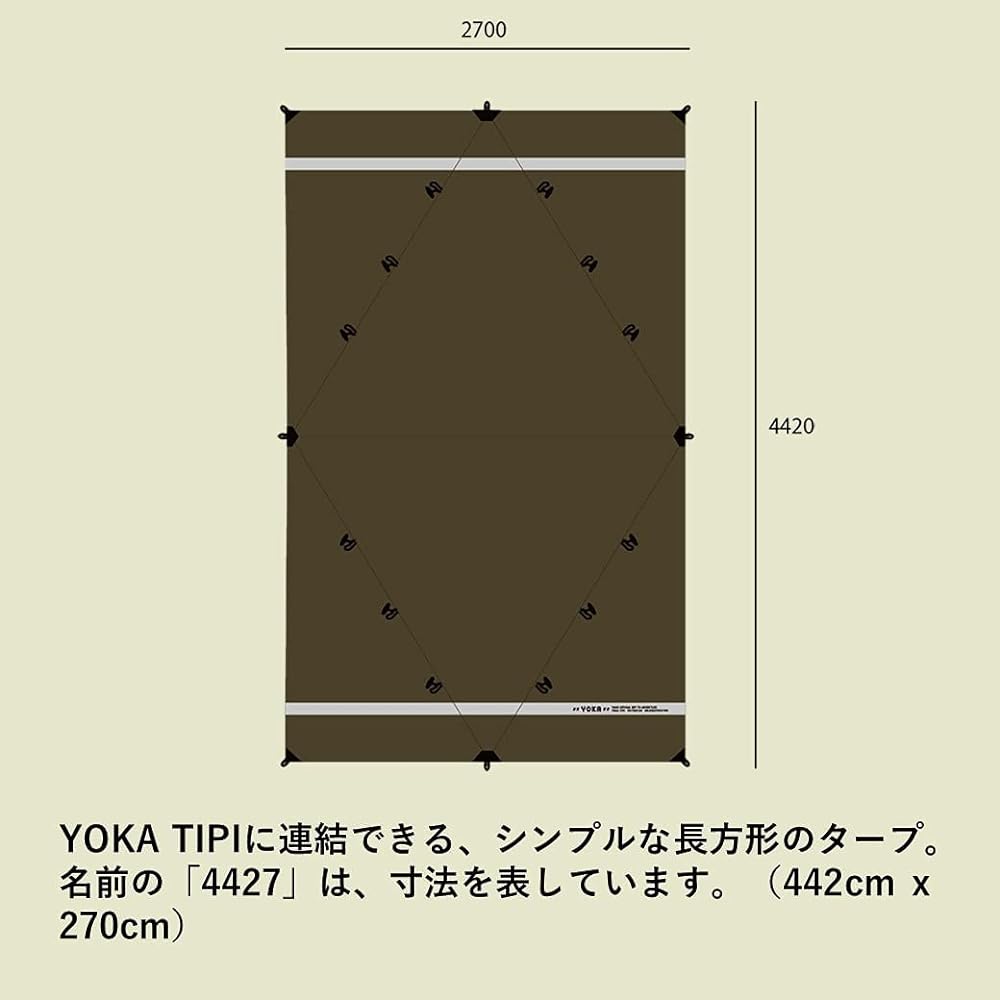 YOKA TARP 4427 (Yoka Tarp Yon Yong Ni Nana) 4.4x2.7m YOKA TIPI Connected Simple-shaped Tarp