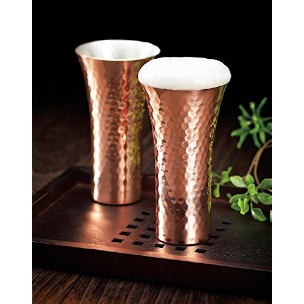 Shokuraku Kobo [Kiwami] Beer Cup 380ml Set of 2 [In Wooden Box] CNE970