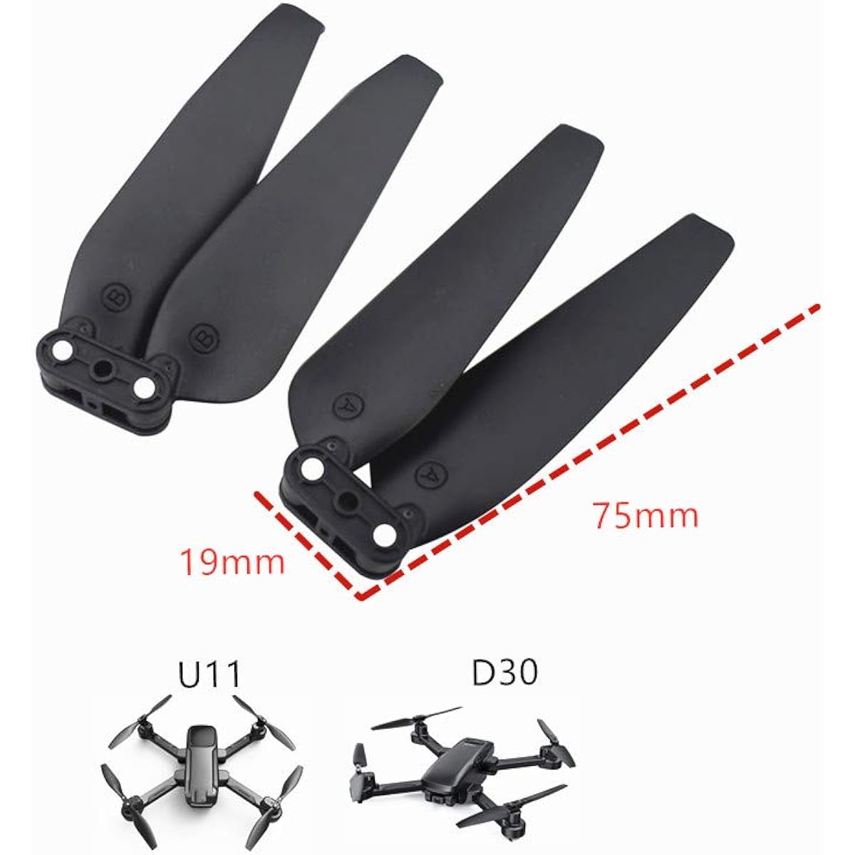 Fytoo Propellers U11 D30 U62 Foldable Quadcopter Remote Control Aerial Photography Drone Forward and Reverse Propellers Spare Parts 12pcs
