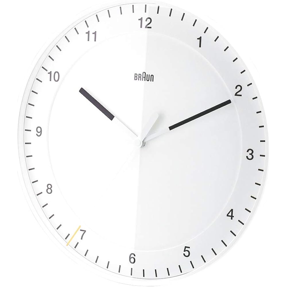 [Brown] BRAUN Clock Wall Clock BC17W White White Classic Large Analogue Wall Clock Wall Clock Analogue Brand Interior [Parallel Import]