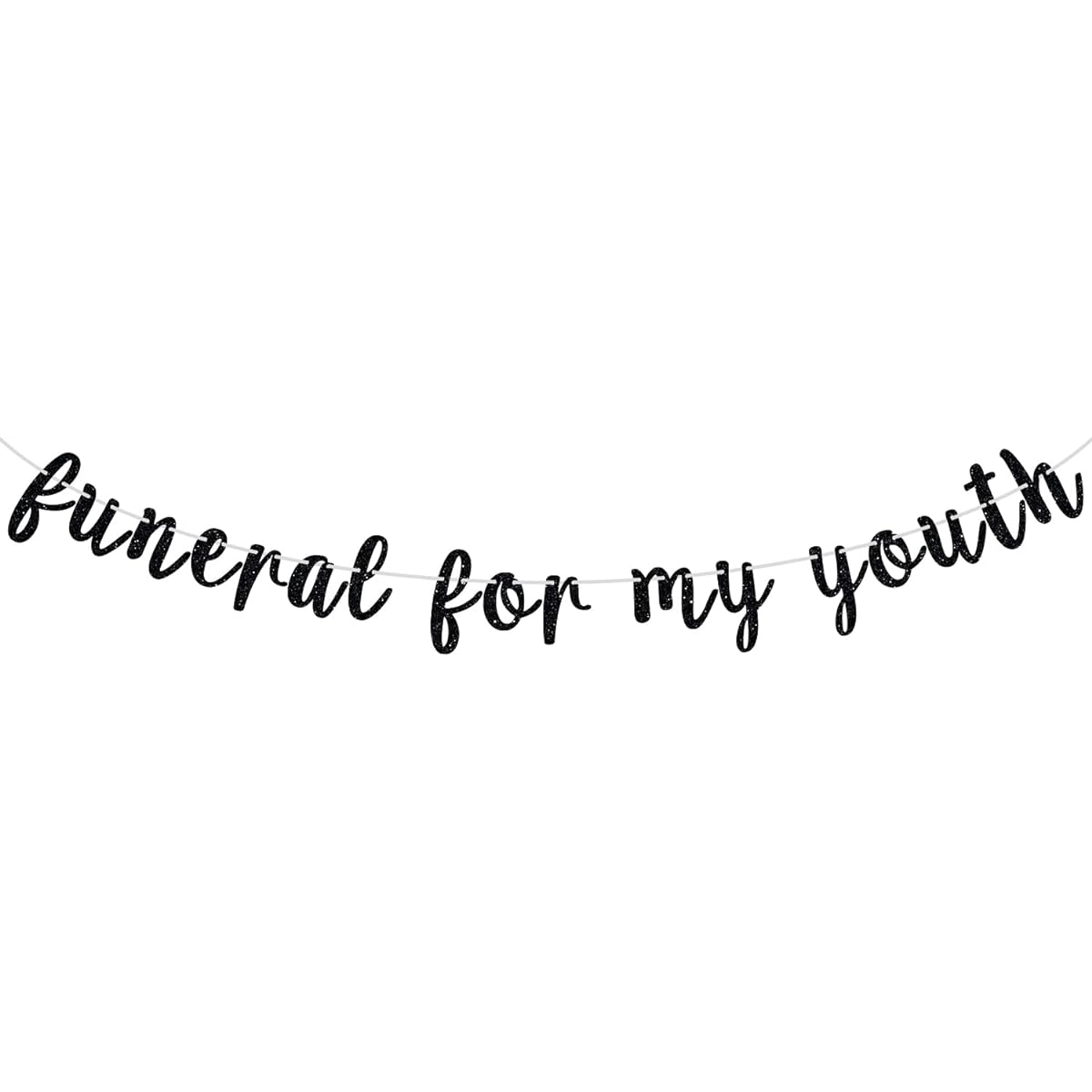Black Glitter Funeral My Youth Banner Death to My Youth/Here Lies Your Youth Banner 30 Years Old 40 Years Old Men Women Women Birthday Party Decorations