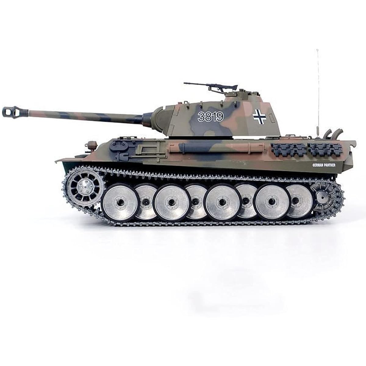 Tank Radio Control German Panther Medium Tank Latest 7.0 ver 2.4Ghz Remote Control 1/16 Scale Model, Equipped with Simulated Sound and Smoke, Infrared and BB Bullet Shooting Battle Finished Painting (Professional Edition)