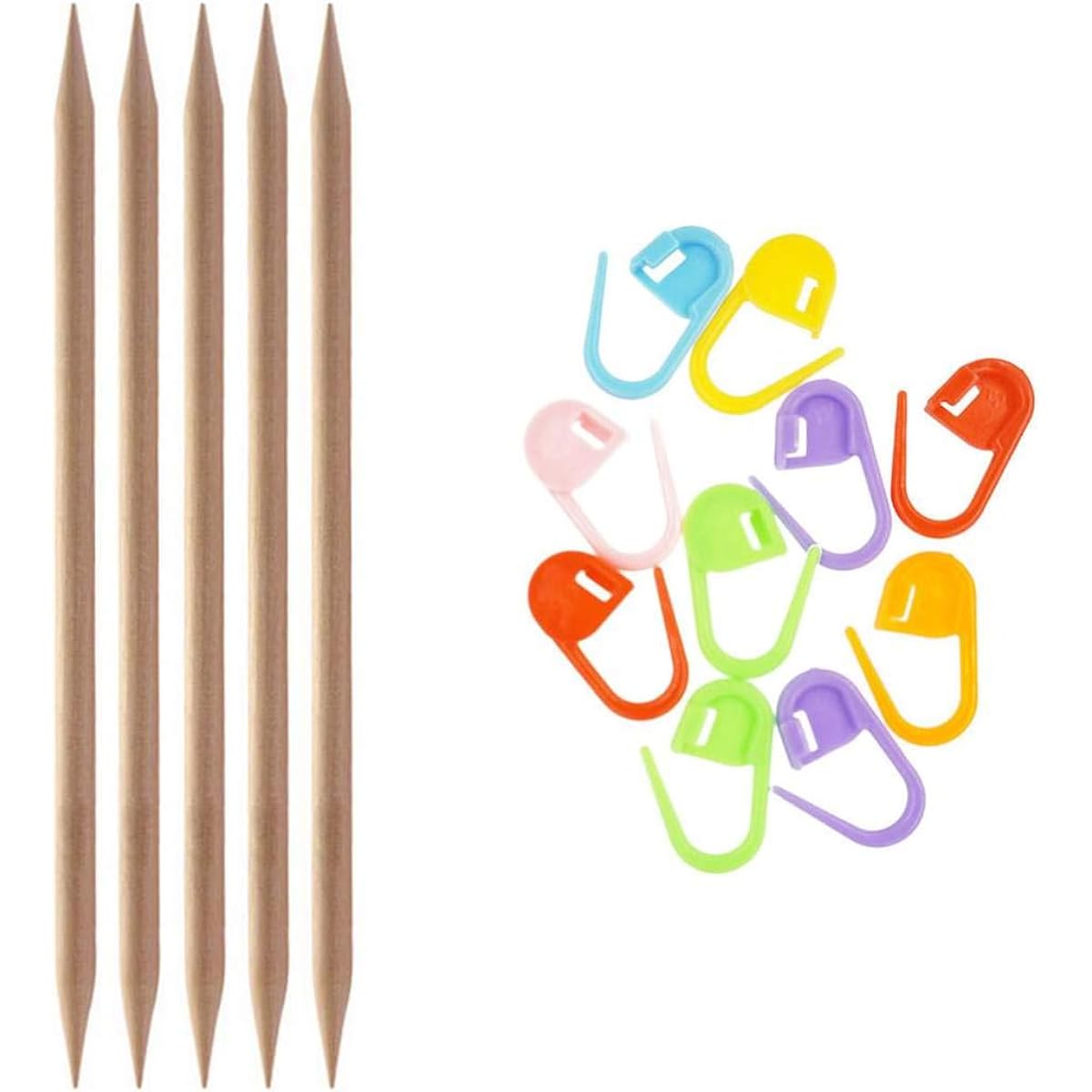 Knitter's Pride Knitting Needles Basics Double Pointed 8 Inch (20cm) Knitting Needles 10 Pieces Artsiga Crafts Stitch Marker Size-10-(6.0mm) KPAB4001111P