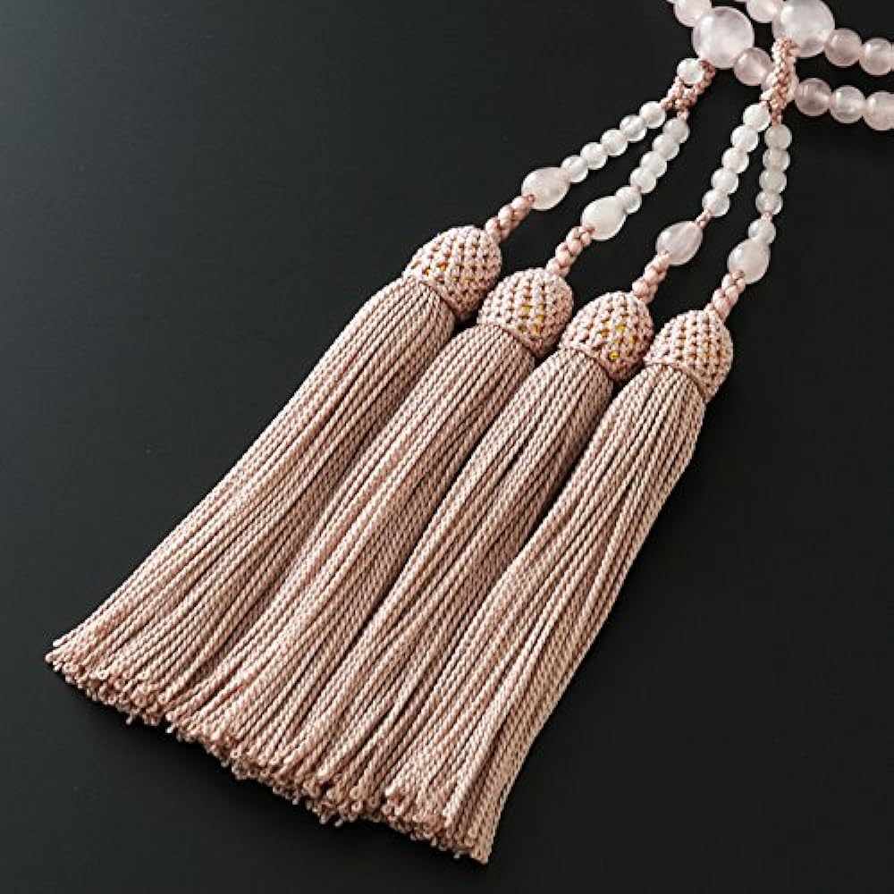 Kyoto Buddhist Altar Hayashi Prayer Beads for Eight Sects (For Eight Sects) Rose Quartz (For Women) Formal Official [Bead Bag Set] SW-089 Kyoto Prayer Beads