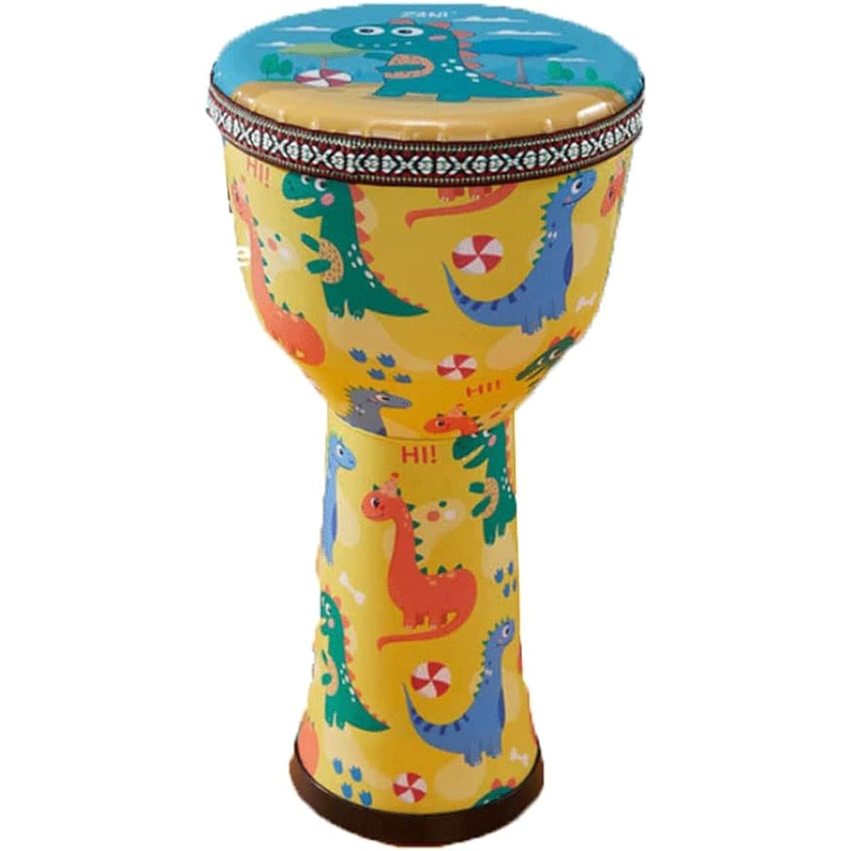 Unique Slit Drum Vintage Drum with Fabric Djembe, Drum Body Durable Hand Drum PVC Construction Traditional Instrument Ether Drum Beautiful Voice