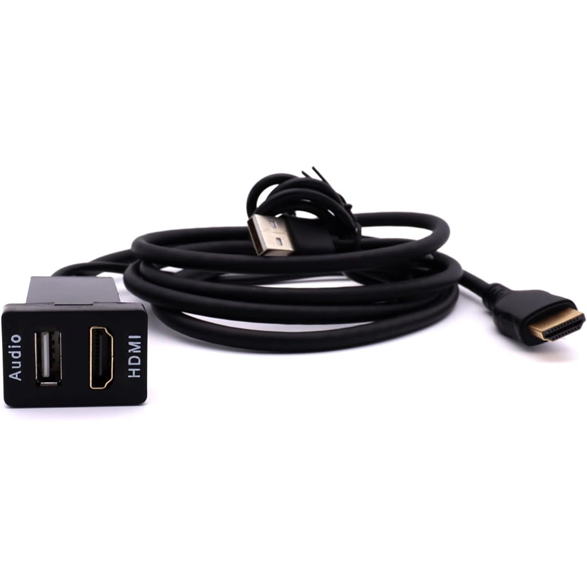 USB Audio Port Car Charger with HDMI Socket Port Compatible with Toyota/iPhone/Samsung/Mobile Phone/Laptop (34 x 22mm)
