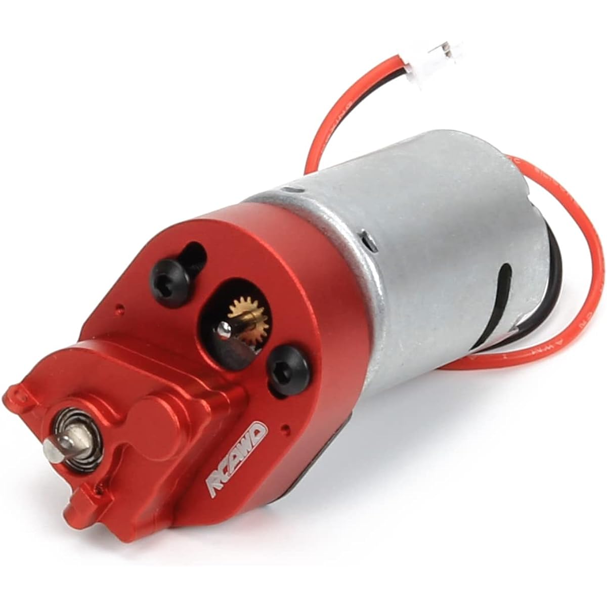 RCAWD SCX24 370 34T Electric Motor Carbon Brush Motor & Center Gear Housing Steel Gear Upgrade Parts Axial 1/24#AXI90081#AXI00001#AXI00002#AXI00005#AXI00005#AXI00006 Red