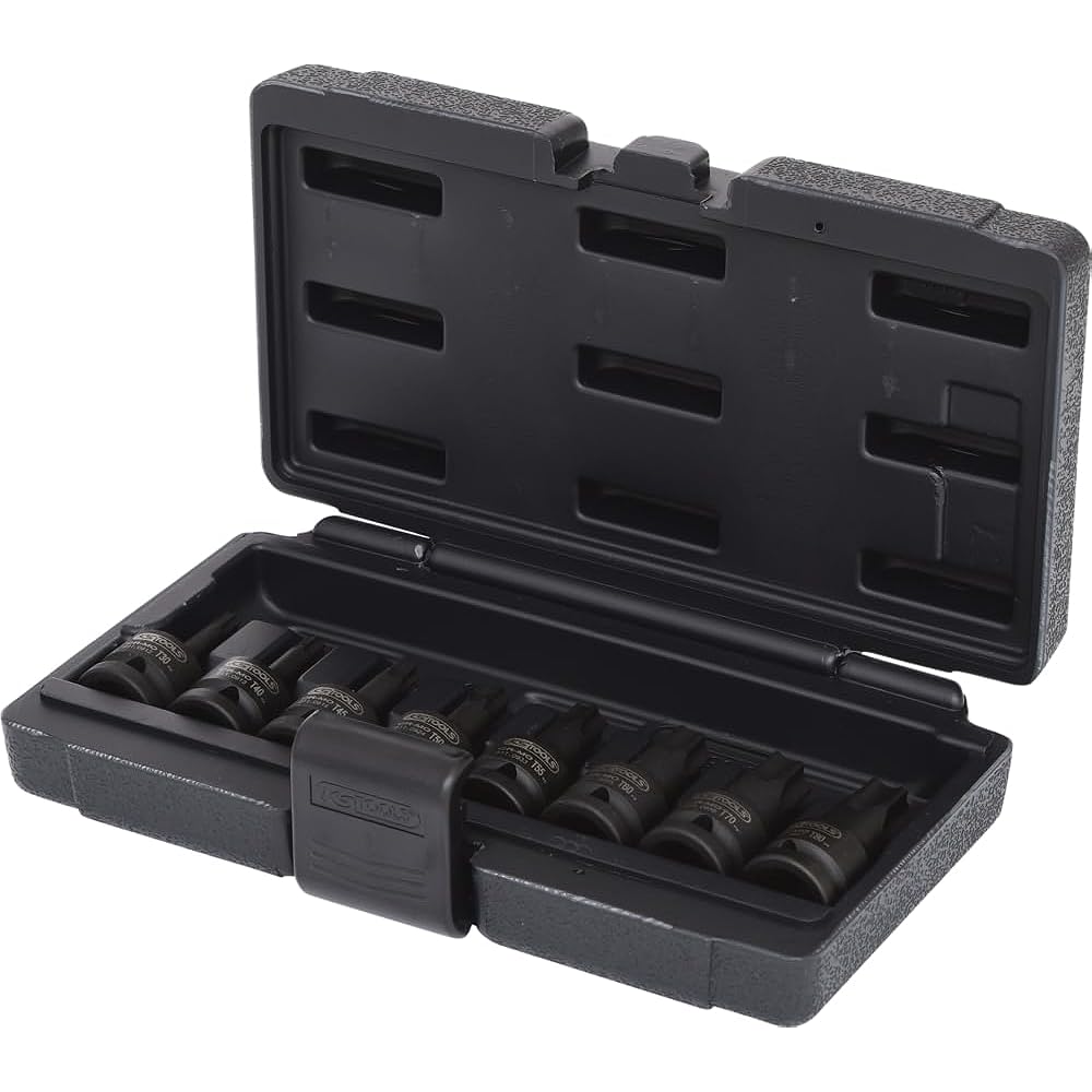 KS TOOLS TX Set 1/2" Impact Bit Socket 8 pcs T30-T80 1/2" Impact bit socket set TX 8 pcs T30-T80 515.1107