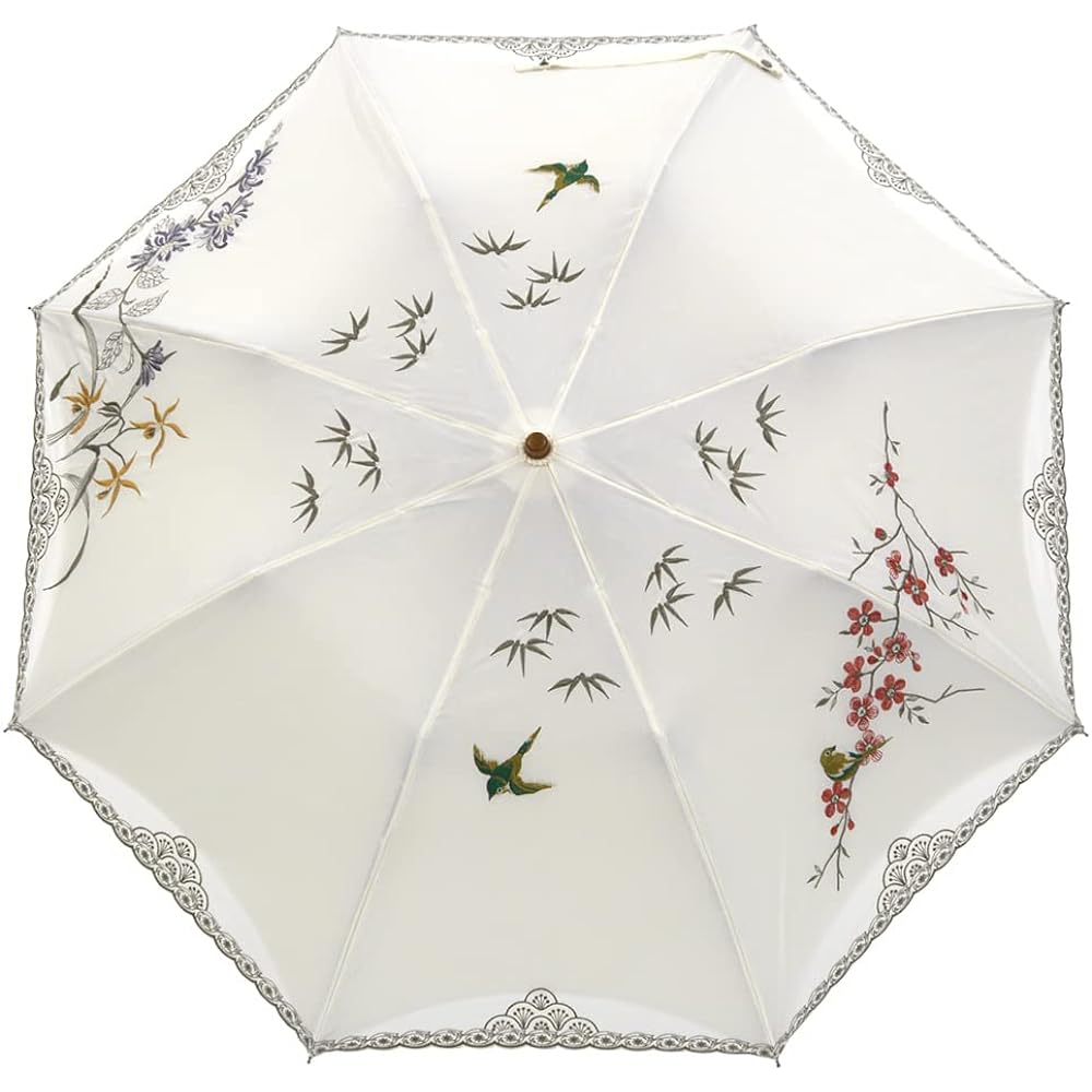 [Chinoiserie Modern] Parasol for both sun and rain, short folding, heat dissipation, tension, 1st class blackout, heat shielding, cool