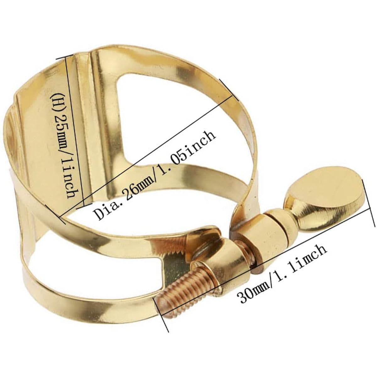 Jiayouy Brass Saxophone Ligature Alto Saxophone Mouthpiece Ligature Fastener - Gold Plated