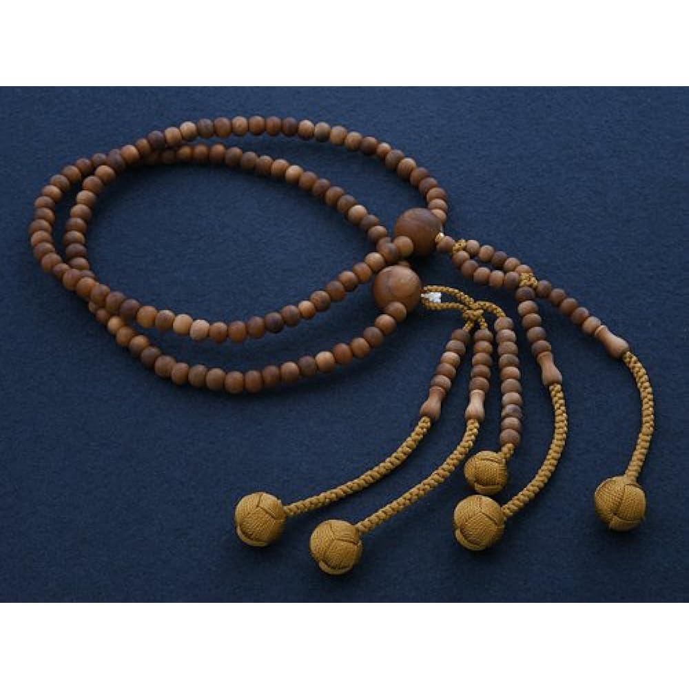 Kyoto Buddhist Altar Hayashi Prayer Beads Nichiren Sect Shakuni Sandalwood (For Men) Formal Official [Bead Bag Set] SM-062 Kyoto Prayer Beads