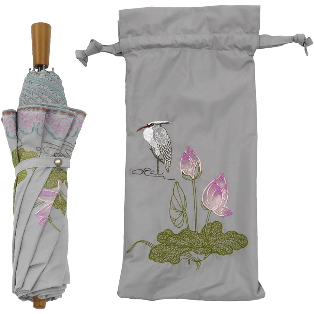 [Chinoiserie Modern] Parasol, Actress Parasol, Premium Folding Parasol, Short Parasol, Shop Channel, Complete Shading, Heat Shielding, Heat Loss, UV Protection, Covering, Cool, Umbrella for Both Sunny and Rainy Days, Special Double-layered Cover, Fully E