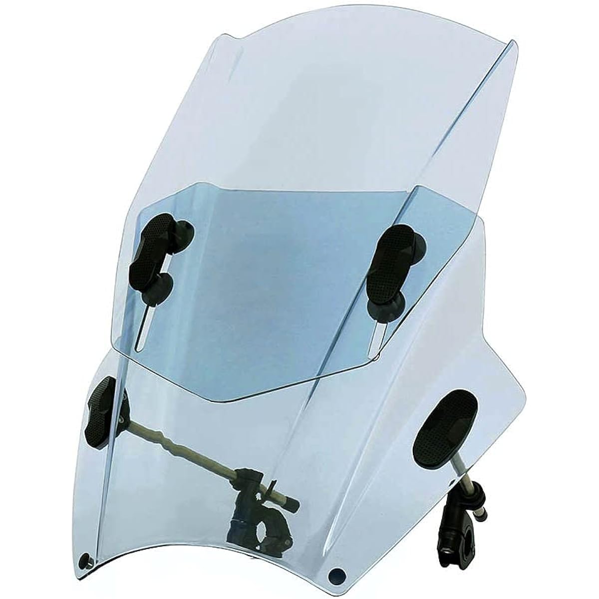 Universal Motorcycle Windscreen Windshield Cover Screen Bike Deflector Adjustable Up and Down Fit for KAWASAKI YAMAHA HMW (Color: Transparent Gray)