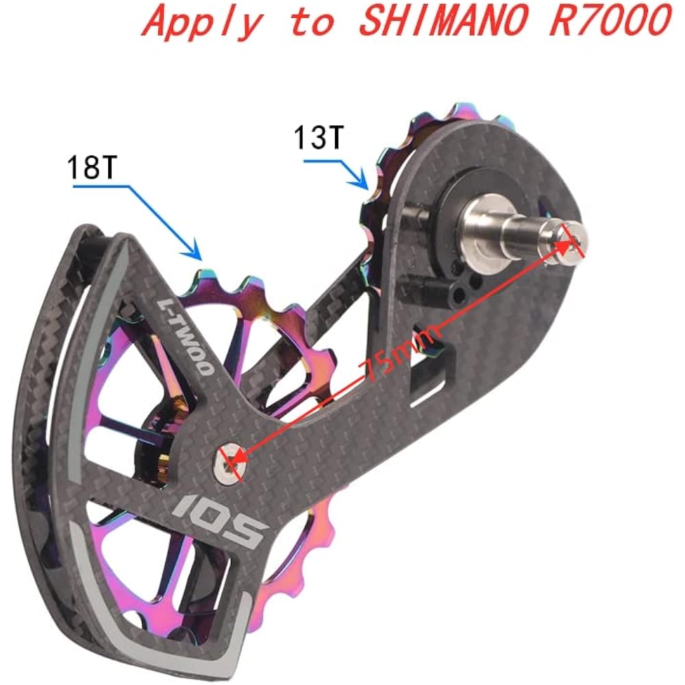 For 105 R7000 R7100 Carbon Big Pulley with Ceramic Bearing Pulley Set Gear Set with Carbon Fiber Bearing Rear Wheel Guide Wheel