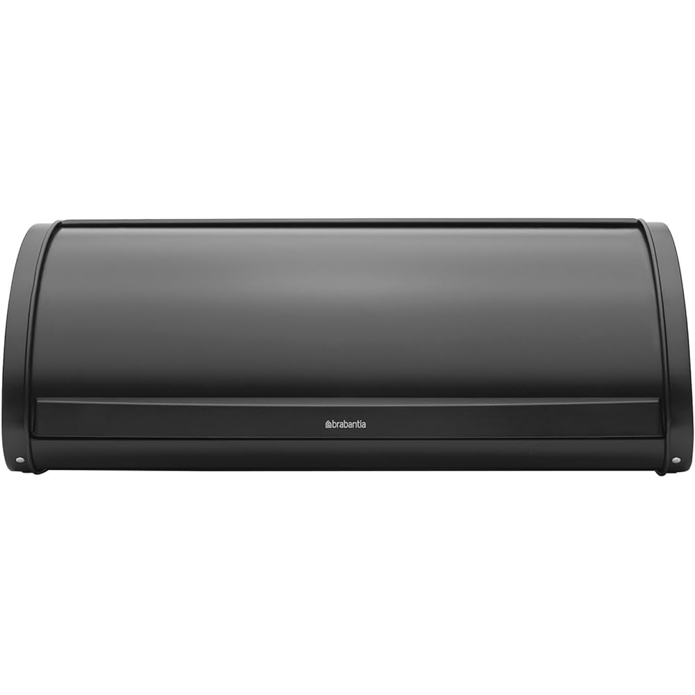 Brabantia Bread Bin Matte Black Roll Top Storage for Bread, Condiments, Snacks 333460