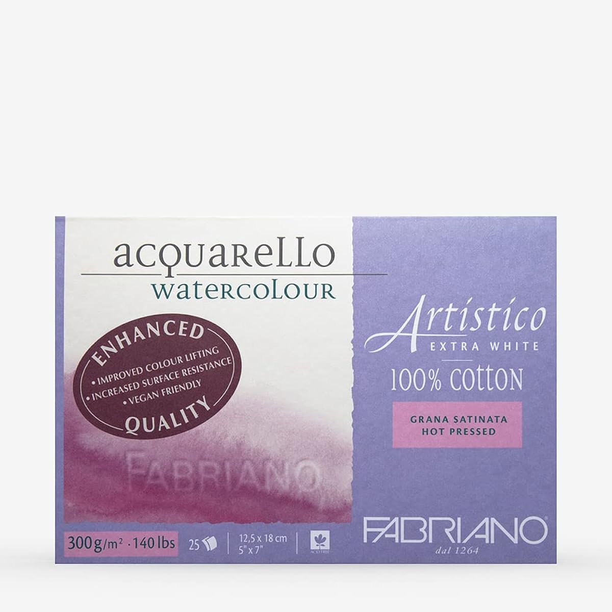 Fab Artistico Xwht Block 140Lb Hp 5X7 25Sht by Fabriano