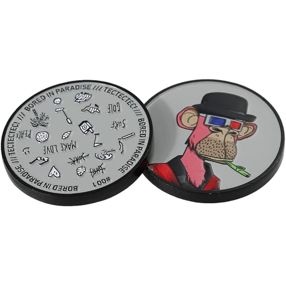 TecTecTec Golf Marker BAYC Design Series Golf Round Supplies Marker Monkey NFT