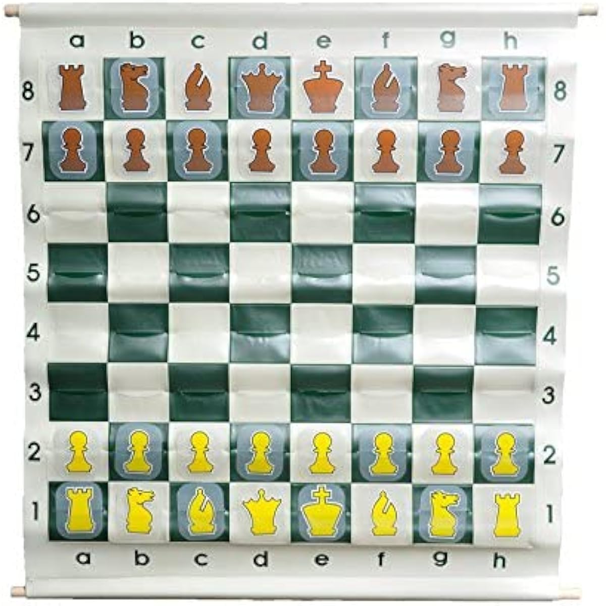 The House of Staunton 36" Pouch Style Chess Demonstration Set with Deluxe Carry Bag - Clear Plastic Pieces by United States Chess Federation