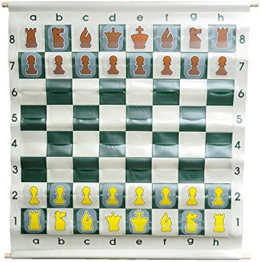 The House of Staunton 36" Pouch Style Chess Demonstration Set with Deluxe Carry Bag - Clear Plastic Pieces by United States Chess Federation