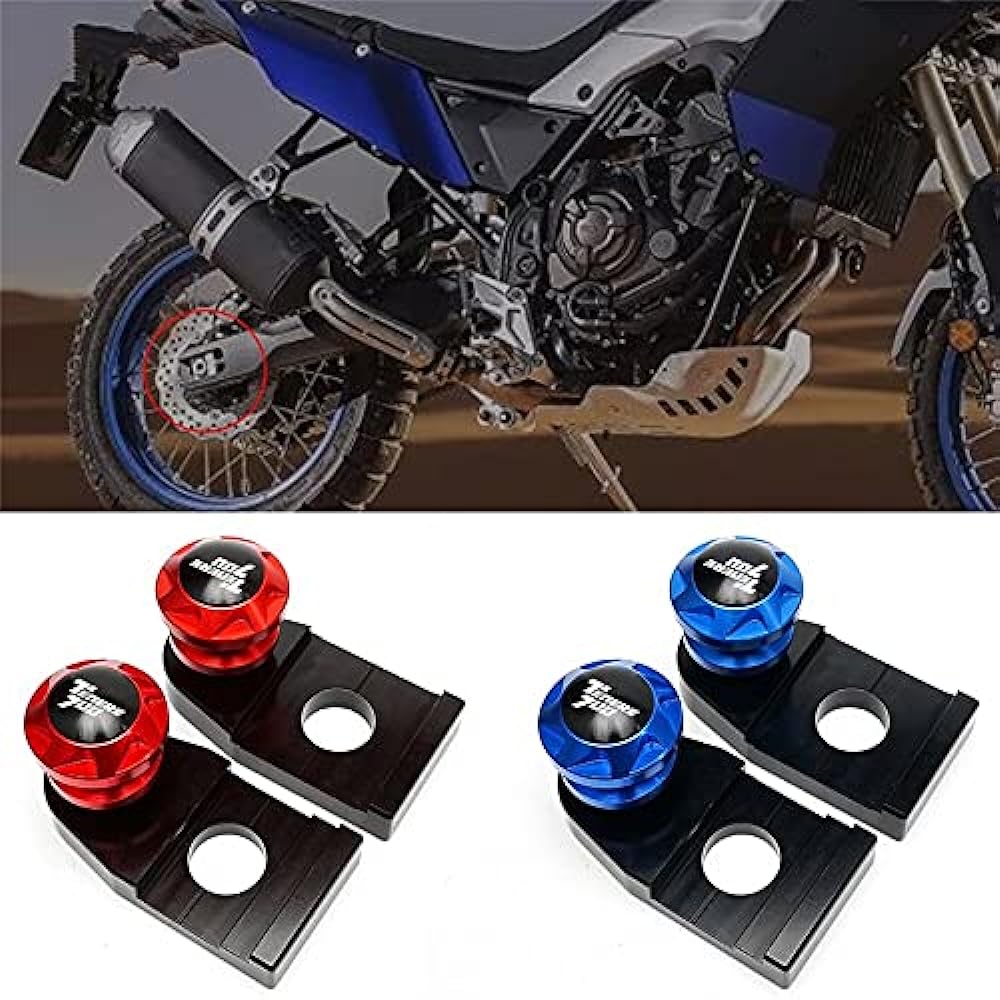 Motorcycle Swing Arm Spool Slider YA-MA-HA TENERE 700 XTZ700 2019 2020 2021 Chain Adjustment Block Frame Swing Arm Spool Slider Motorcycle Accessories (Color: Gold)