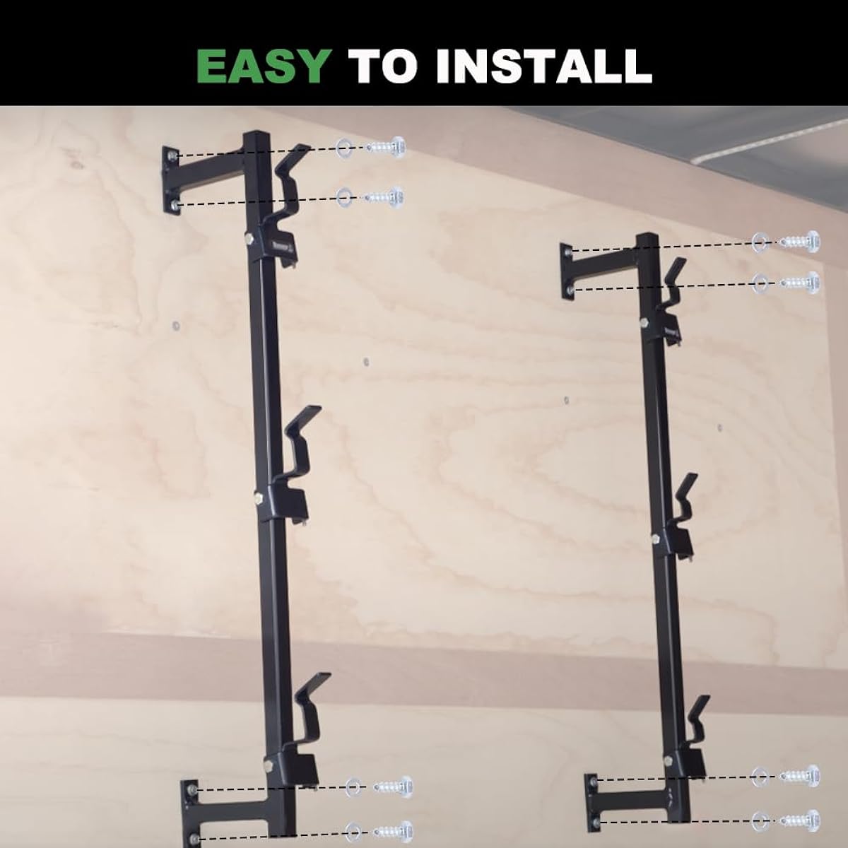 vikofan Trimmer Rack 3-Place Trimmer Rack for Enclosed Trailers Wall Trimmer Rack Weeder Rack with Lock