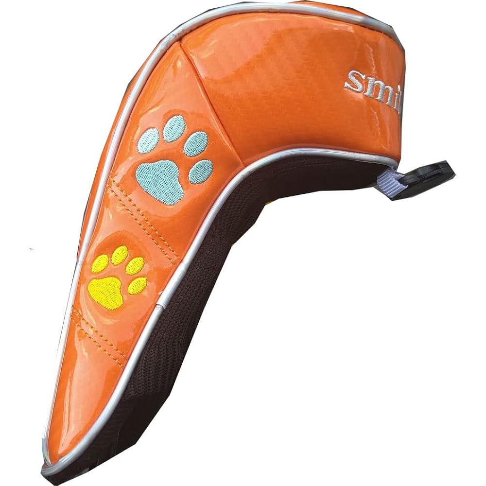 Golf Head Cover with Smile Agent Paw Embroidery for Dogs, Fairway and Utility Use, Cute Chihuahua, Toy Poodle, Shiba Inu Enamel Water Repellent Synthetic Leather