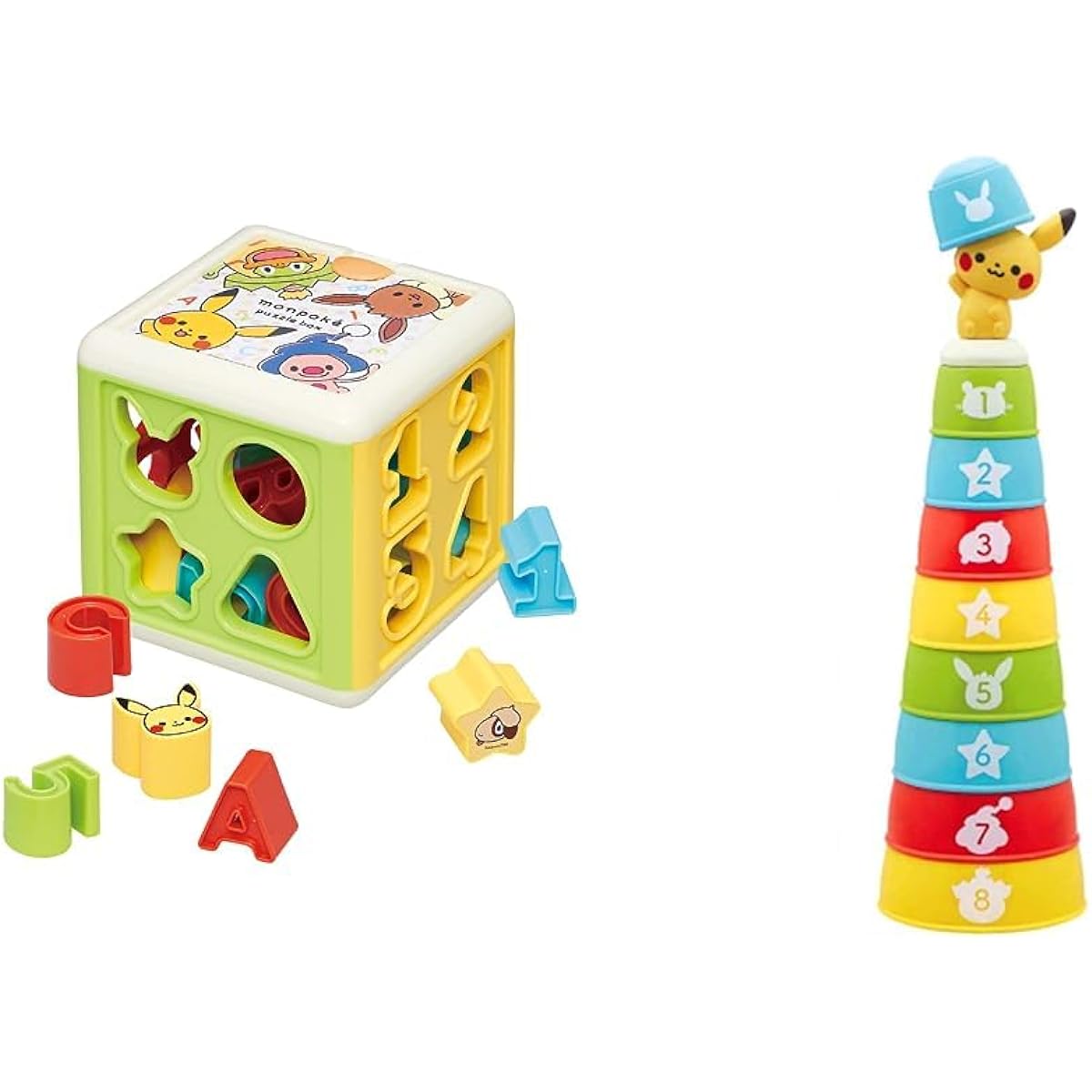 l toys (shapes/colors/numbers/alphabet) 1 year old, 2 year old, 3 year old educational toys Shape Matching & Monpoke Cup Tower (Cup Play/Educational Toy) Baby Toys (Fingertip Play/Color Play/Number Play) Baby Toy Cup Tower Stacking Pokemon [Set Purchase]