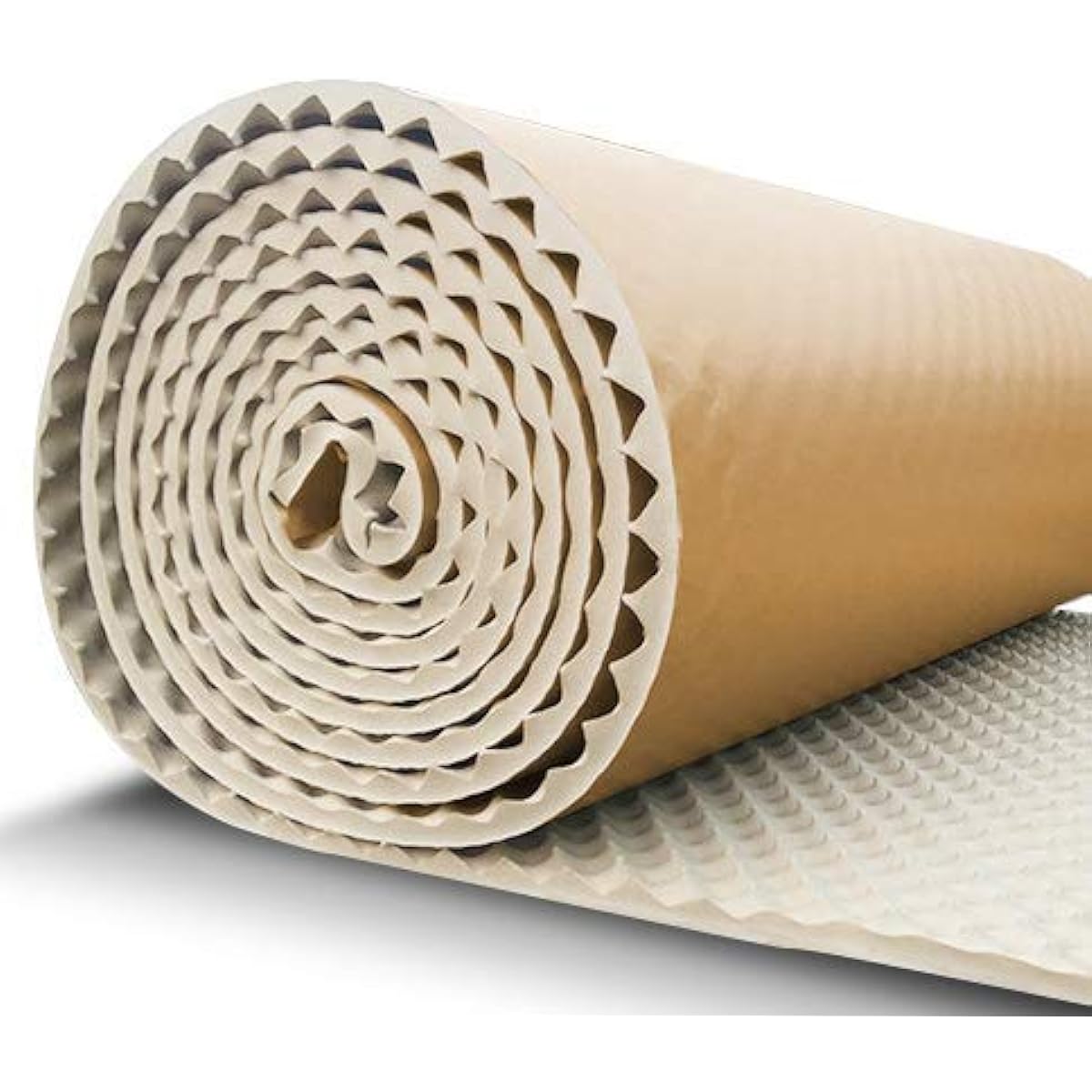 SOOMJ Sound Absorbing Material, Sound Insulating Sheet, Sound Insulating Sheet, Wall, Roll Wave Shape/Black The back has adhesive tape, so it is easy to cut and paste (approx. 20mm thick, 10M, beige)