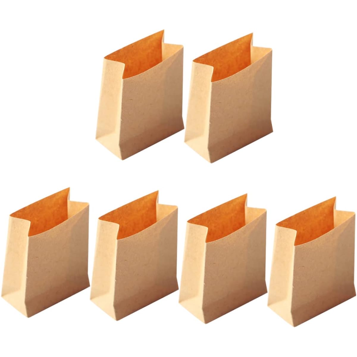 SAFIGLE Paper Bags for Dollhouse Decorations Kraft Paper Bags Miniature Kit Small Paper Bags Miniature Paper Bags Kraft Mini Snack Bags Wrapping Bags Decorative Paper Packing Bag Model 6pcs
