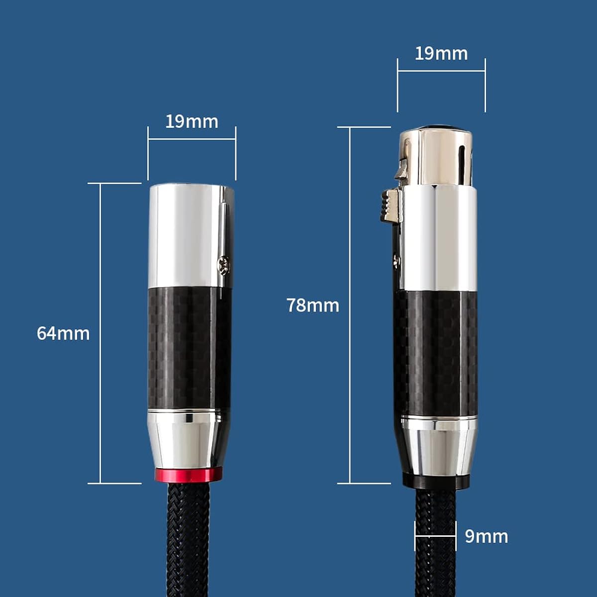 Tertullus 1 Pair 3 Pin HiFi Interconnect Cable XLR-M (Male) to XLR to F (Female) HiFi Balanced Audio Cable Microphone Cable Microphone Wire (0.5m/1.64ft)