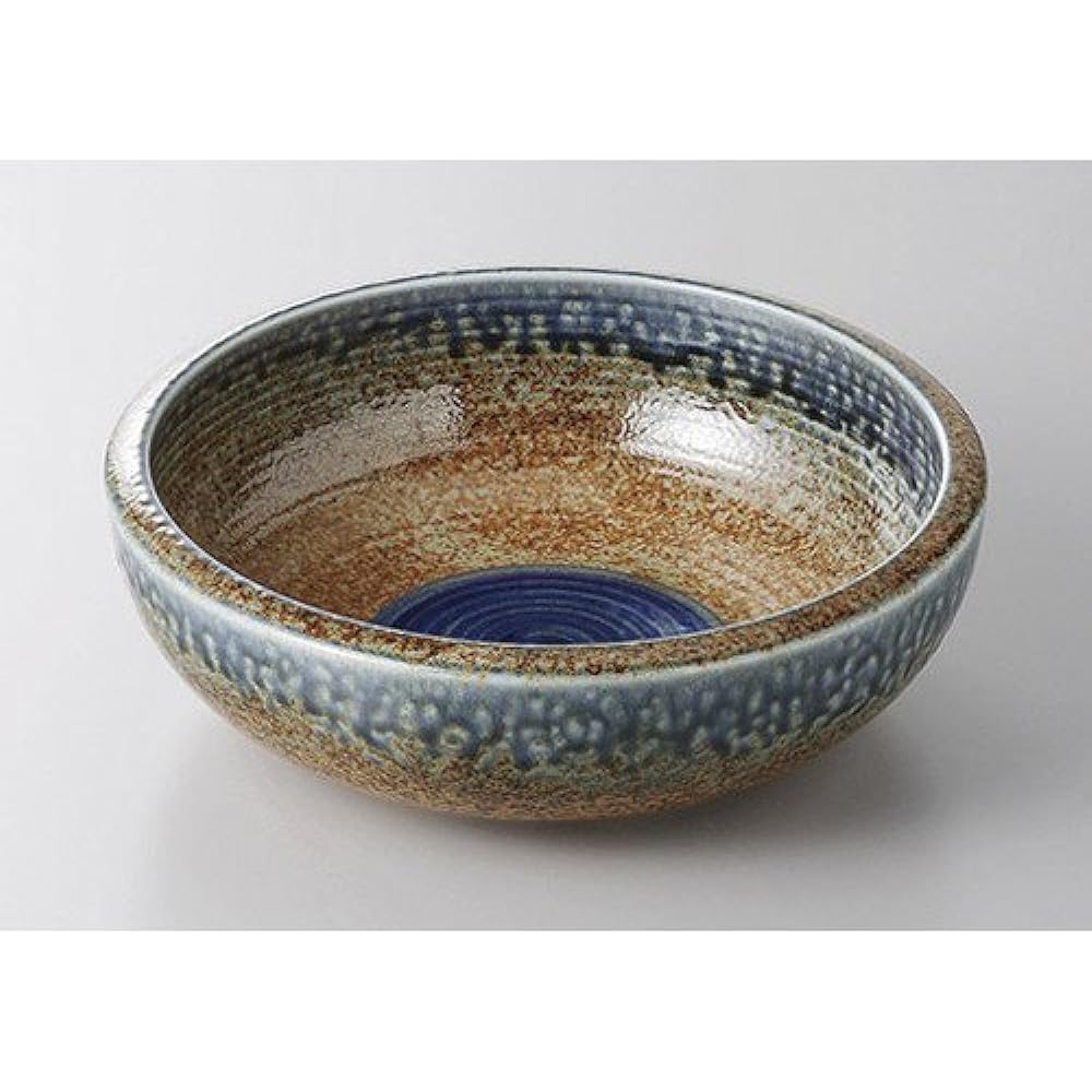 Set of 5 large bowls, mortar bowls, indigo nagashi blue flame knots 8.0 mortar bowls [24 x 8cm] [Restaurant, inn, Japanese tableware, restaurant, commercial use, tableware, tableware]