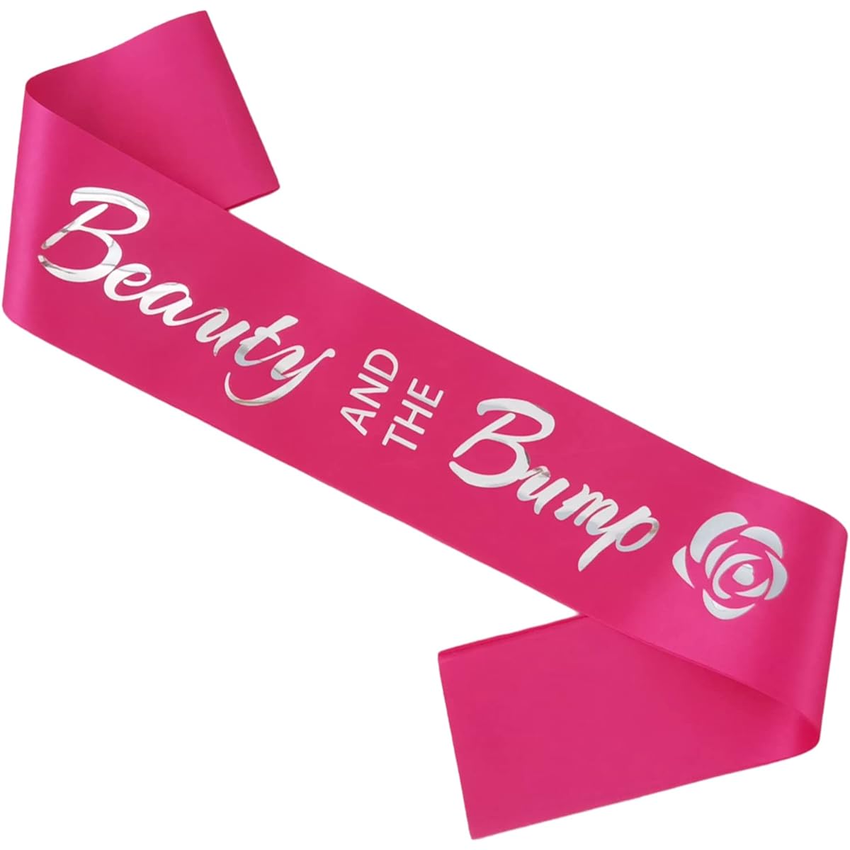 DEZARO Beauty and the Bump Sash for Baby Shower Hot Pink Mommy to Be Sash Baby Shower Party Gift Gender Reveal Decoration Favors for New Mothers