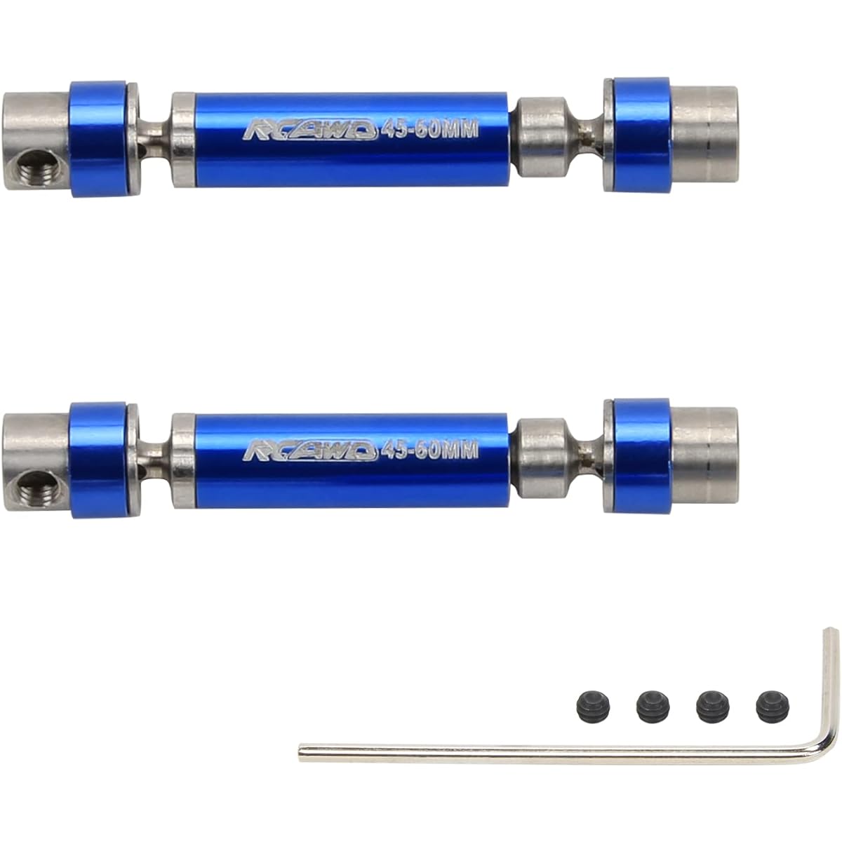 RCAWD FMS FCX24 1/24 Upgrade CVD Front & Rear Center Drive Shaft 45~60mm Axle Parts Blue