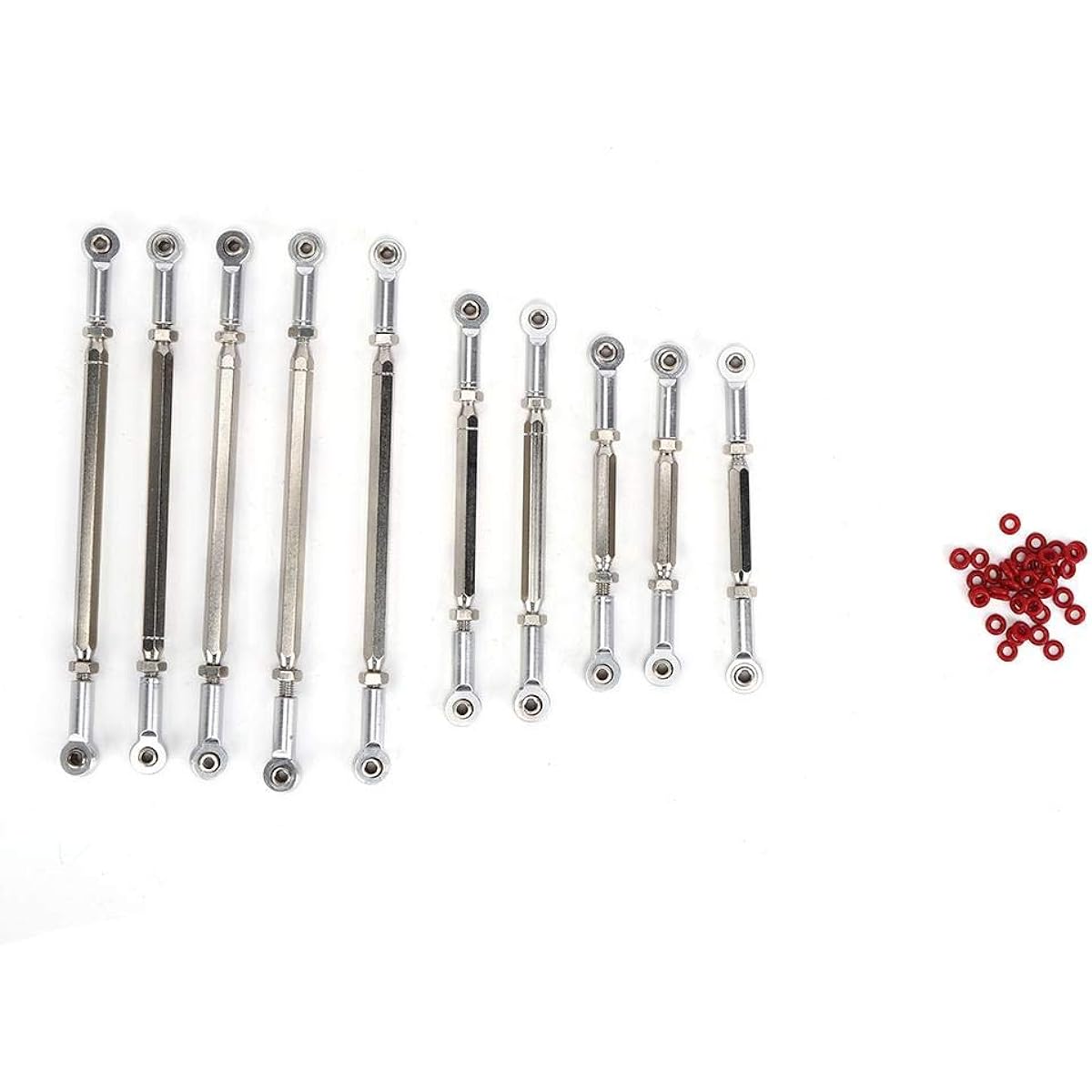Link Set RC, Professional Steering Link Set RC Spare Parts for Traxxas trx-4 RC Crawler (Siver 8245S)