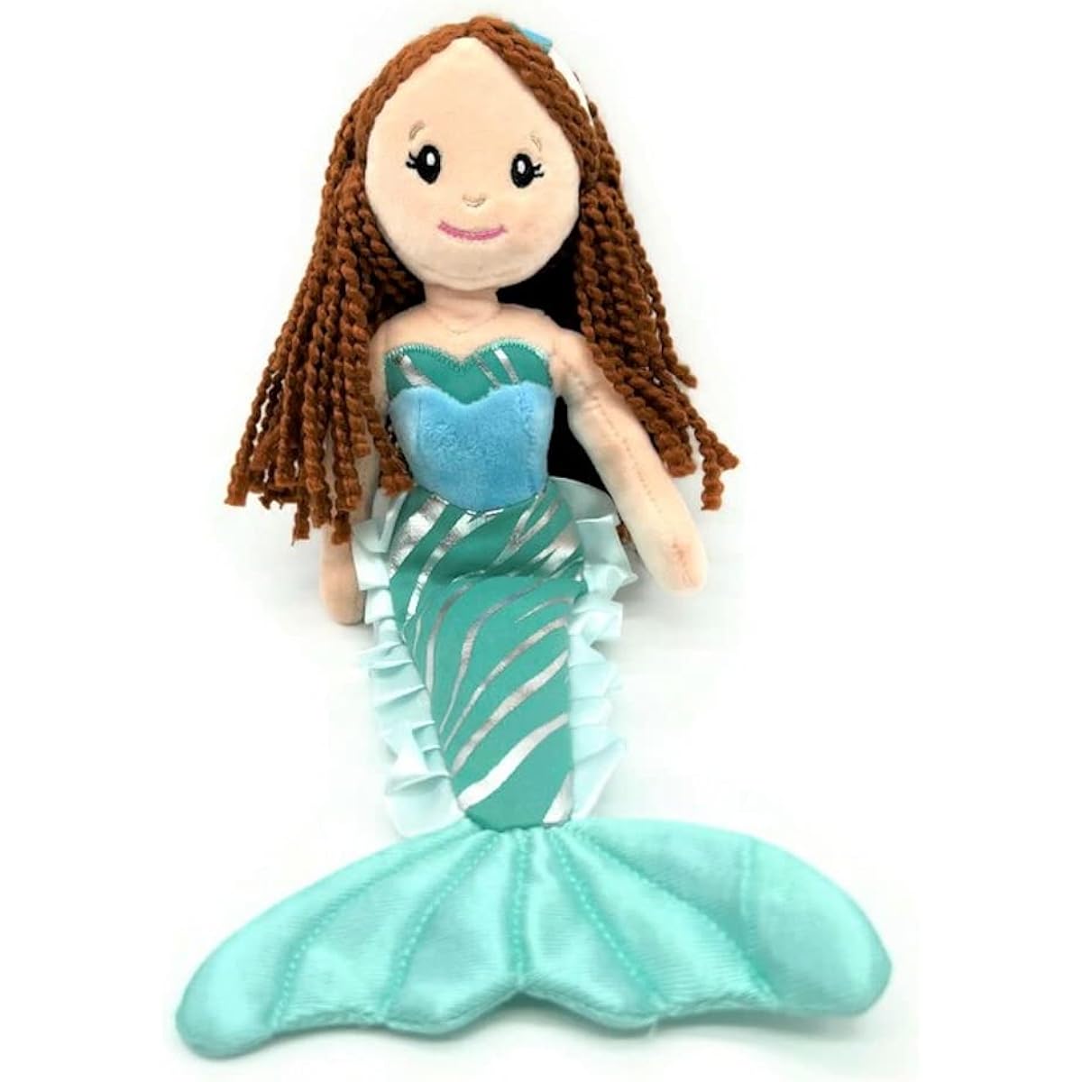 The Petting Zoo Mermaid Doll, Mermaid Gifts for Girls, Stuffed Mermaid Doll 12" (Red Hair)