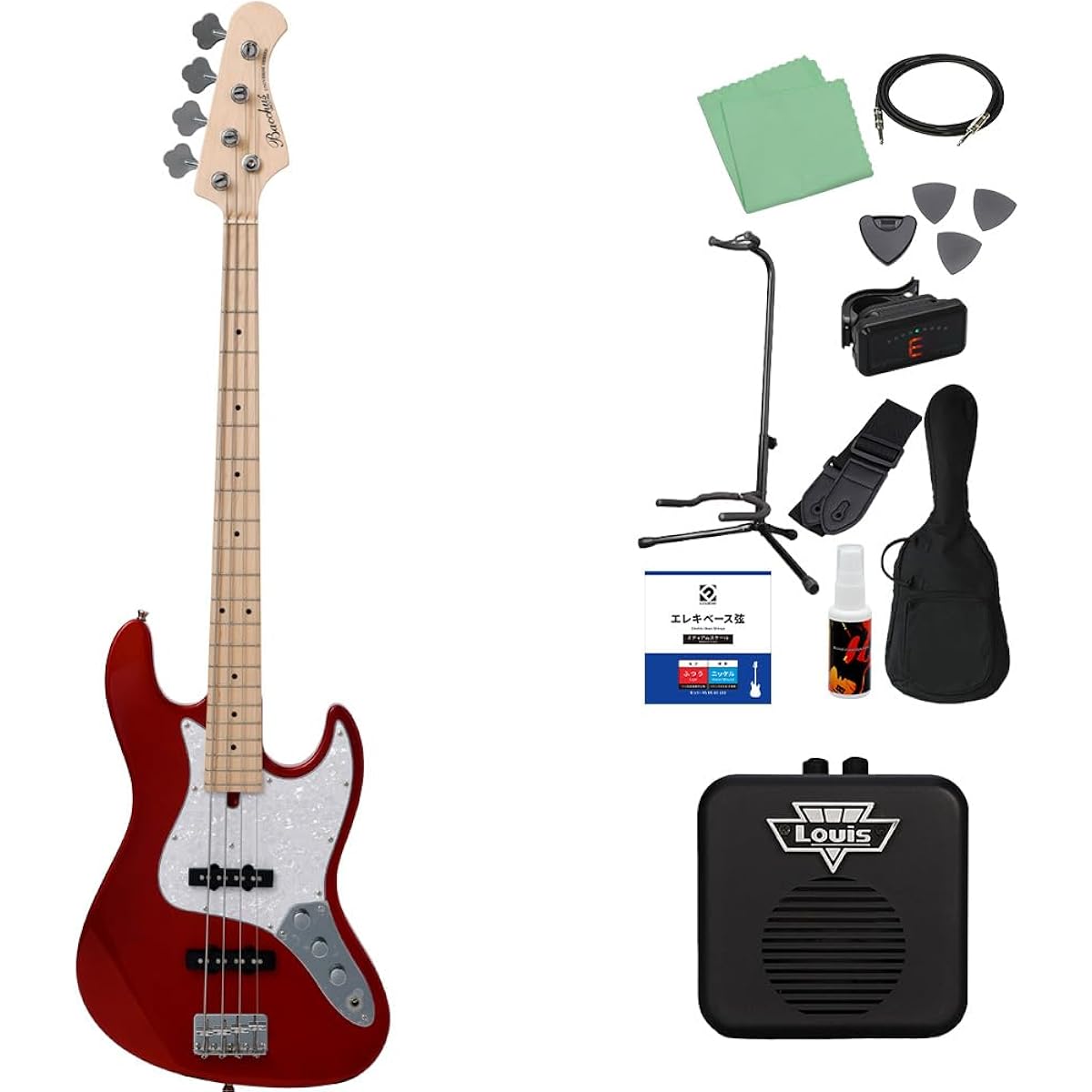Bacchus WJB-360M CAR Bass Beginner 12-piece Set [With Mini Amplifier] Jazz Bass Type Bacchus
