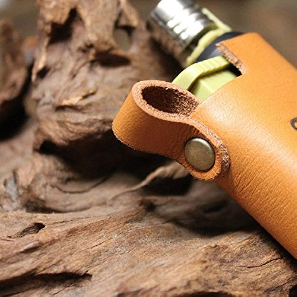 What will be will be SOTO Slide Gas Torch Handmade Genuine Leather Cover Outdoor Camping Leather Color (Dark Brown) Stitching (Generation)