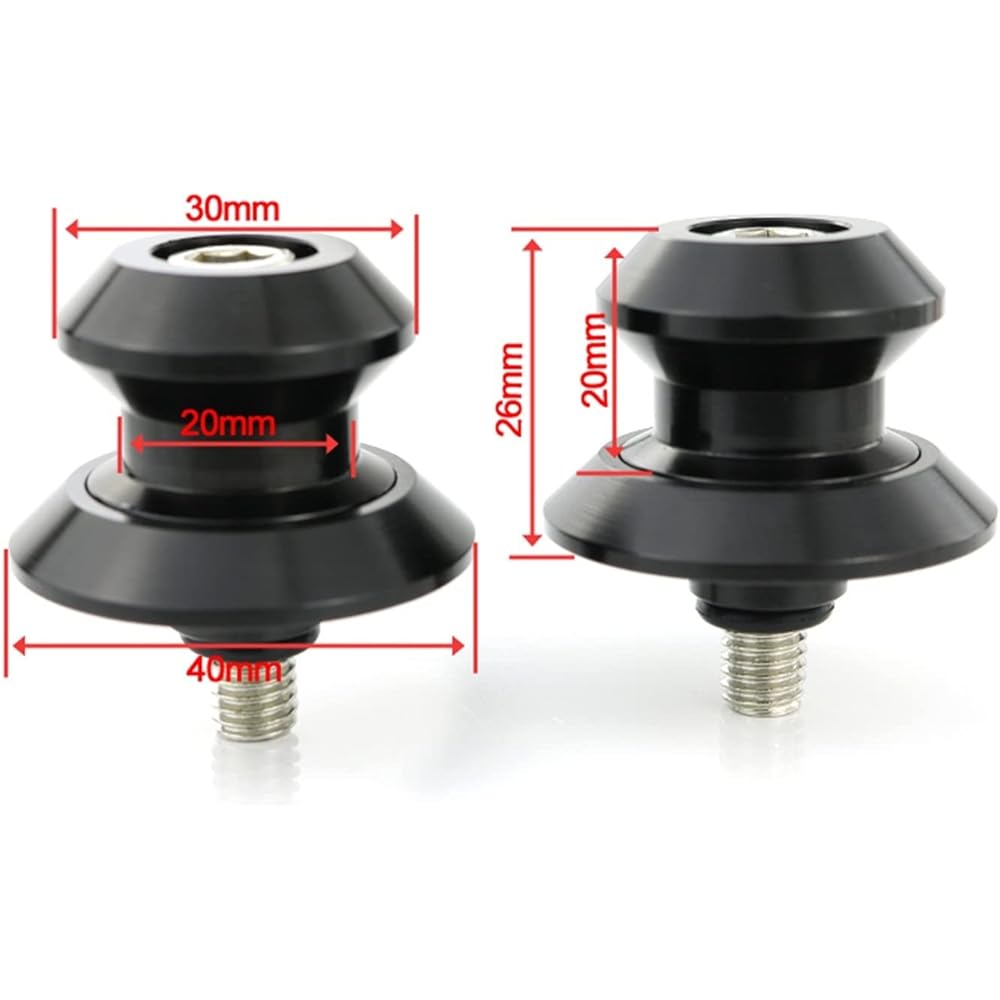 Stand Screw Slider CNC Motorcycle Mount for Yamaha FZR400 FZR600 FZR750RT FZR1000 Swing Arm Screw Spool Slider Swing Arm Bracket Spool (Color: Black)