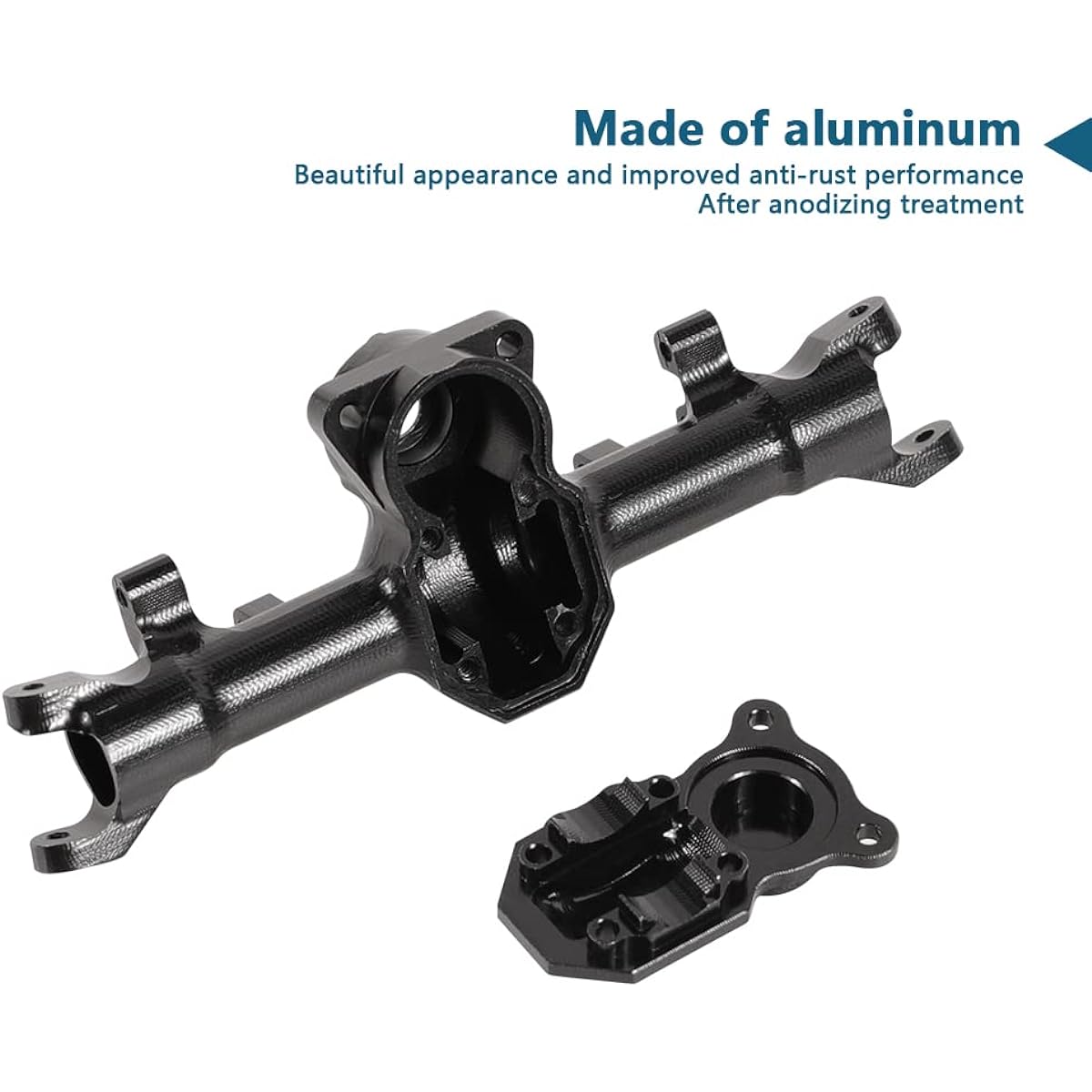 WEISHUJI Axle Housing Aluminum 7075 Difference Housing 1/24 RC Crawler Axial SCX24 90081 Deadbolt Chevrolet C10 Black (Front Axle Housing)
