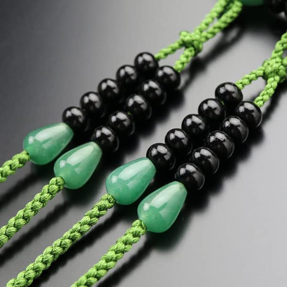 Nenju.com Shingon Buddhist Prayer Beads for Men, Shakuni Ebony (Glossy), Indian Jade, Sanskrit Tenbo [Regular Prayer Beads, Kyoto Prayer Beads, Kyoto 108 Beads, Natural Wood, Shak2, Funerals, Funerals, Memorial Services, Memorial Ceremonies, Koyasan My P