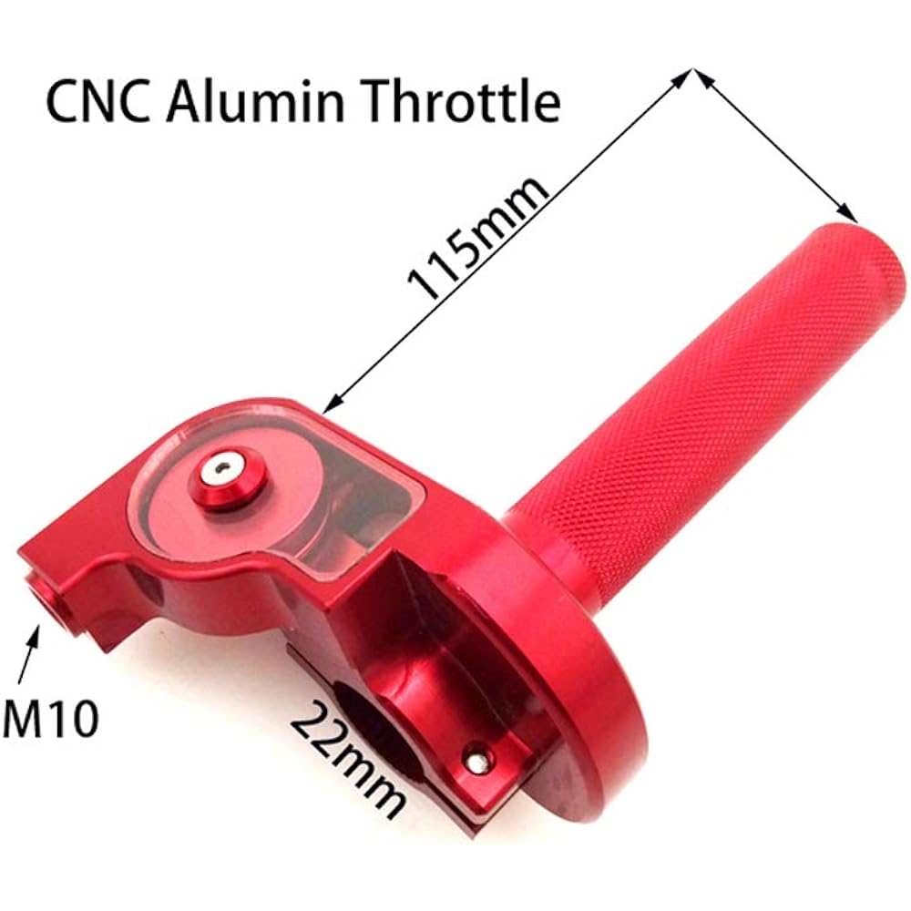 TC-Motor Red CNC Alloy Twist Throttle Cable Assembly Handle Grip XR CRF50 KLX Pit Dirt Trail Bike 50cc 70cc 90cc 110cc 125cc 140cc 150cc 160cc