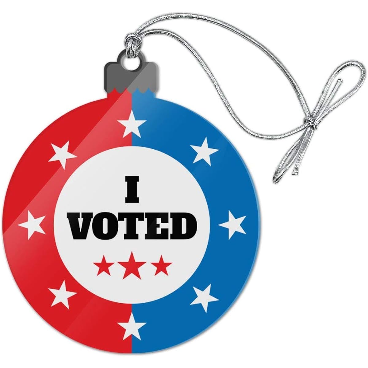 I Voted Red White Blue Patriotic Acrylic Christmas Tree Holiday Ornament