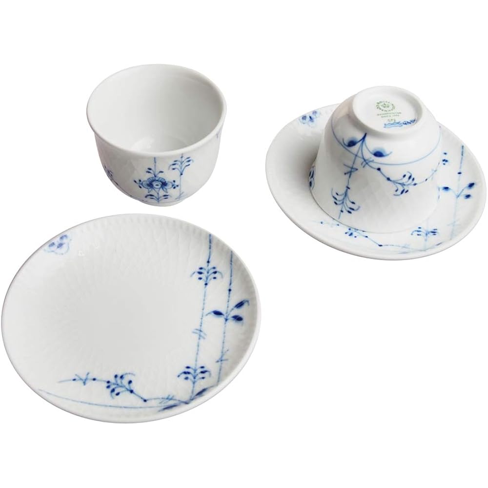 ROYAL COPENHAGEN Cup_Saucer Blue 125ml [Parallel Import Product] Blue Palmette 2-500-031 2-Pack