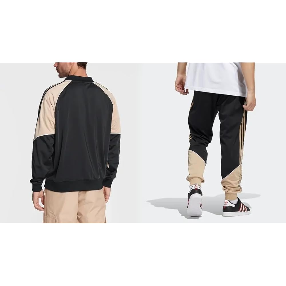 [Adidas] Originals Men's Jersey Top and Bottom Set Tricot SST Track Jacket x Track Pants Setup Black/Beige/Gold HI3000/HI3004 Domestic Genuine Product