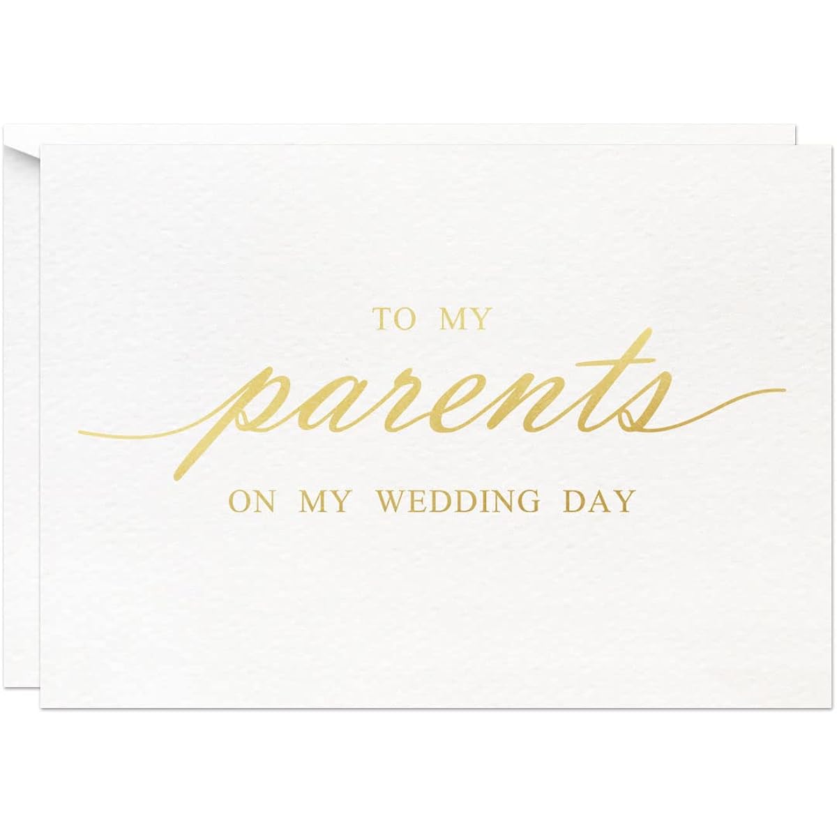 MAGJUCHE To My Parents On My Wedding Day Card, Gold Foil and Day Wedding Card for Mother