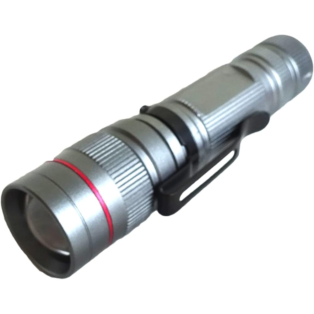 AHJ LED Flashlight Kaitenn Flashlight Rotating Buckle [Flashlight with Rotating Buckle] Telescoping Adjustment Lightweight Compact Battery Operated Night Walking Night Road Work Light Fixed Disaster Prevention Mountain Climbing Night Fishing Walking Earl